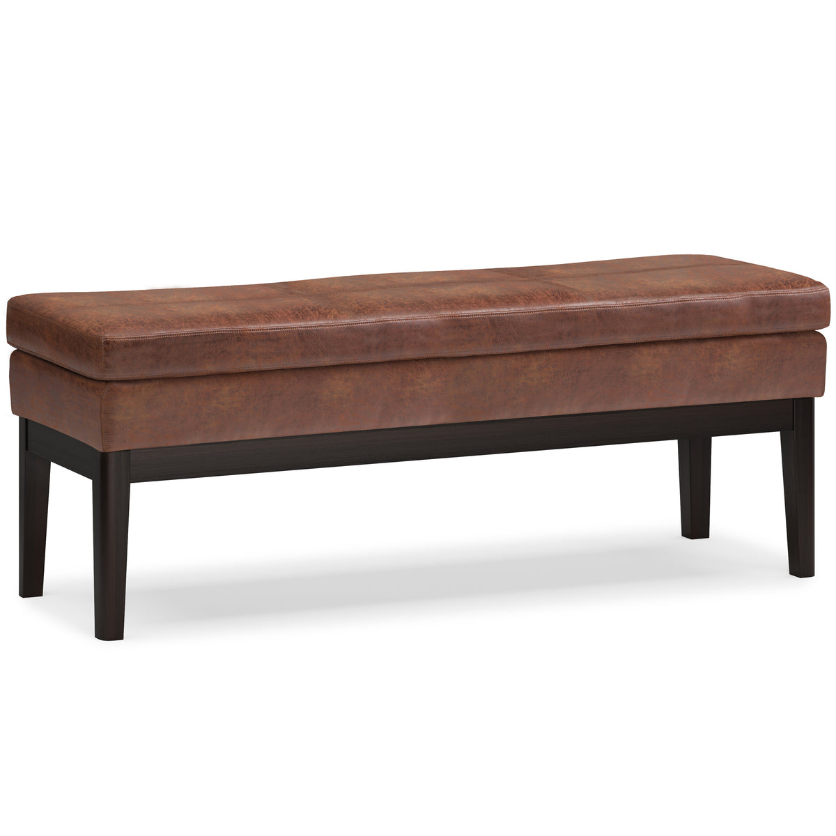 Carlson - Ottoman Bench - Distressed Saddle Brown