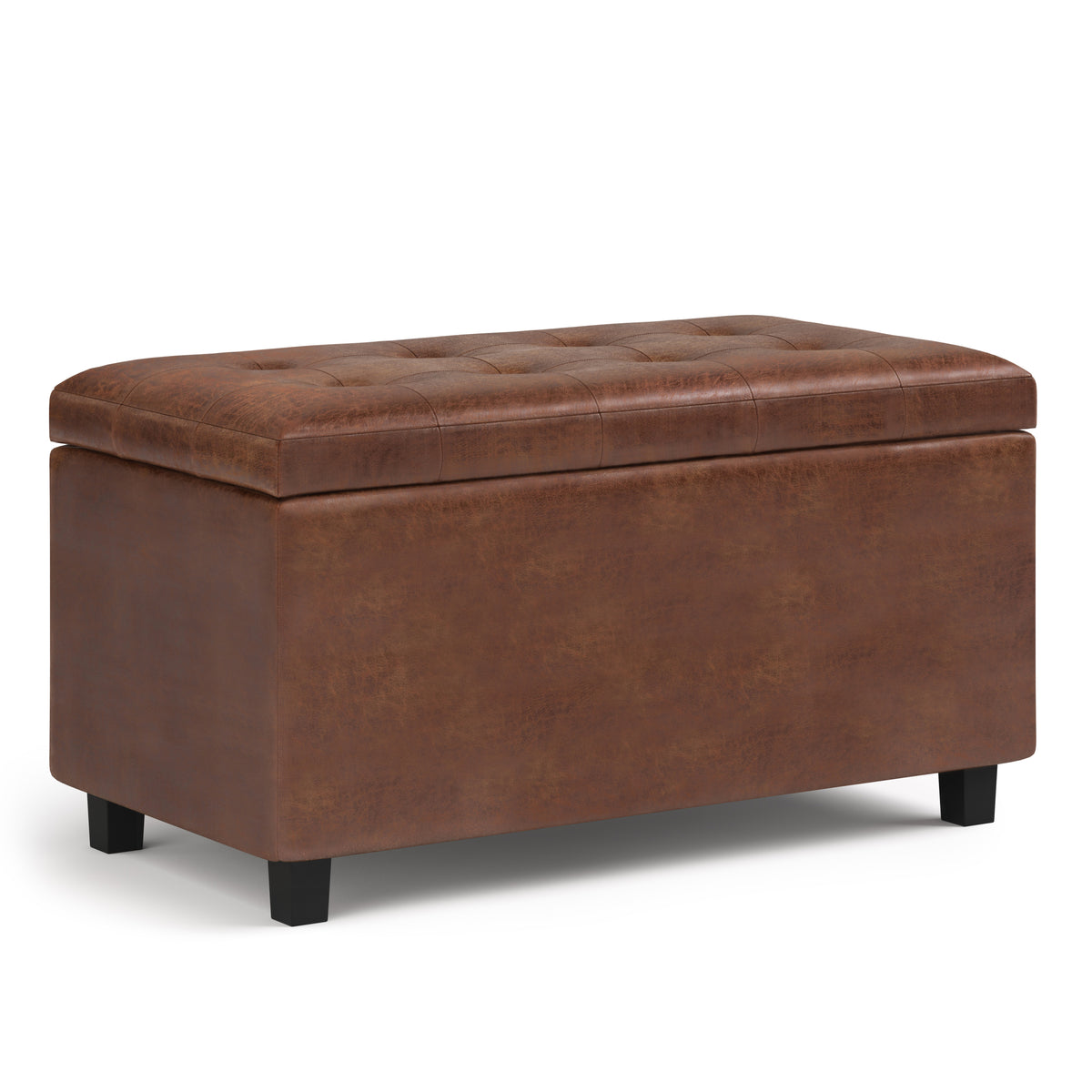 Cosmopolitan - Storage Ottoman - Distressed Saddle Brown