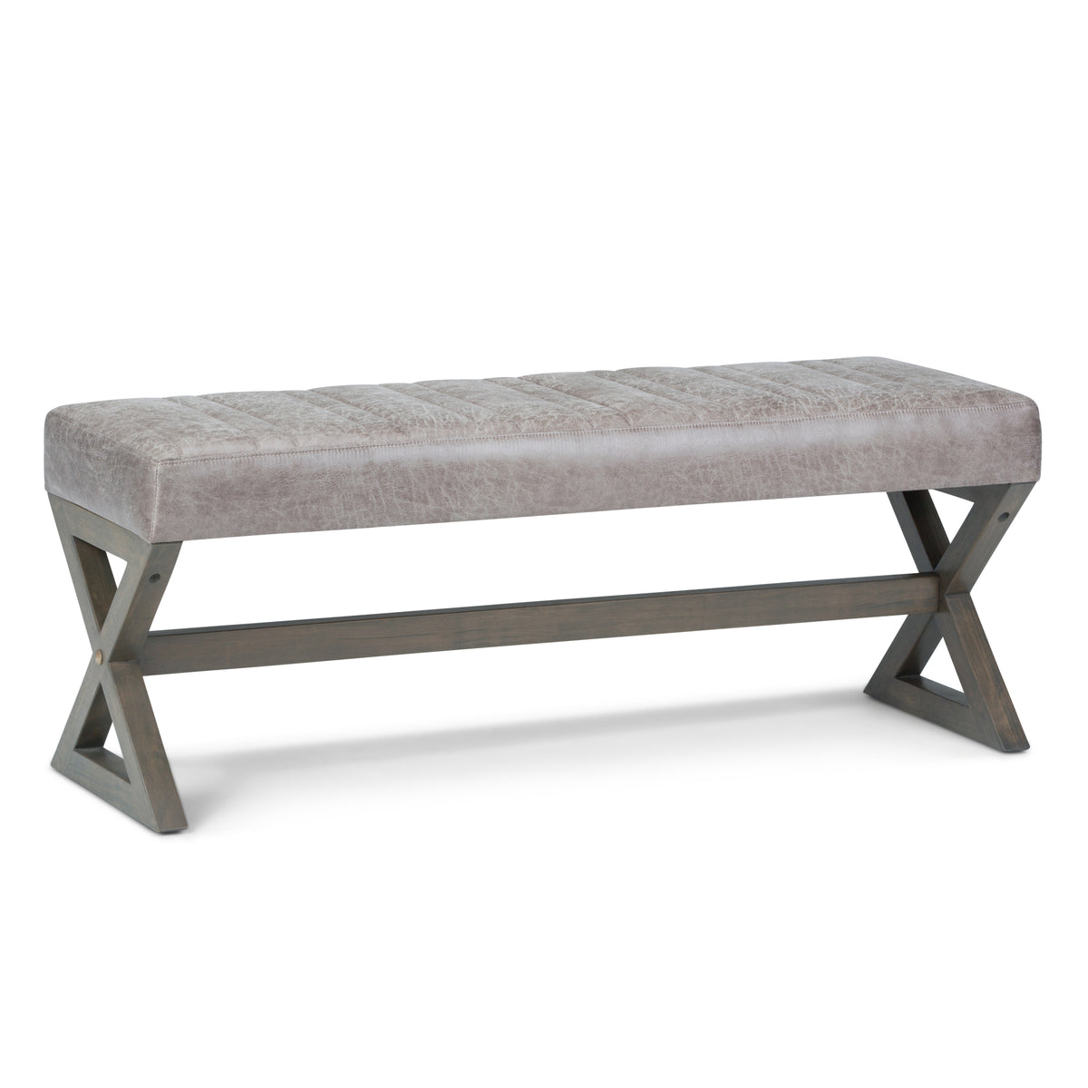 Salinger - Large Ottoman Bench - Distressed Grey Taupe