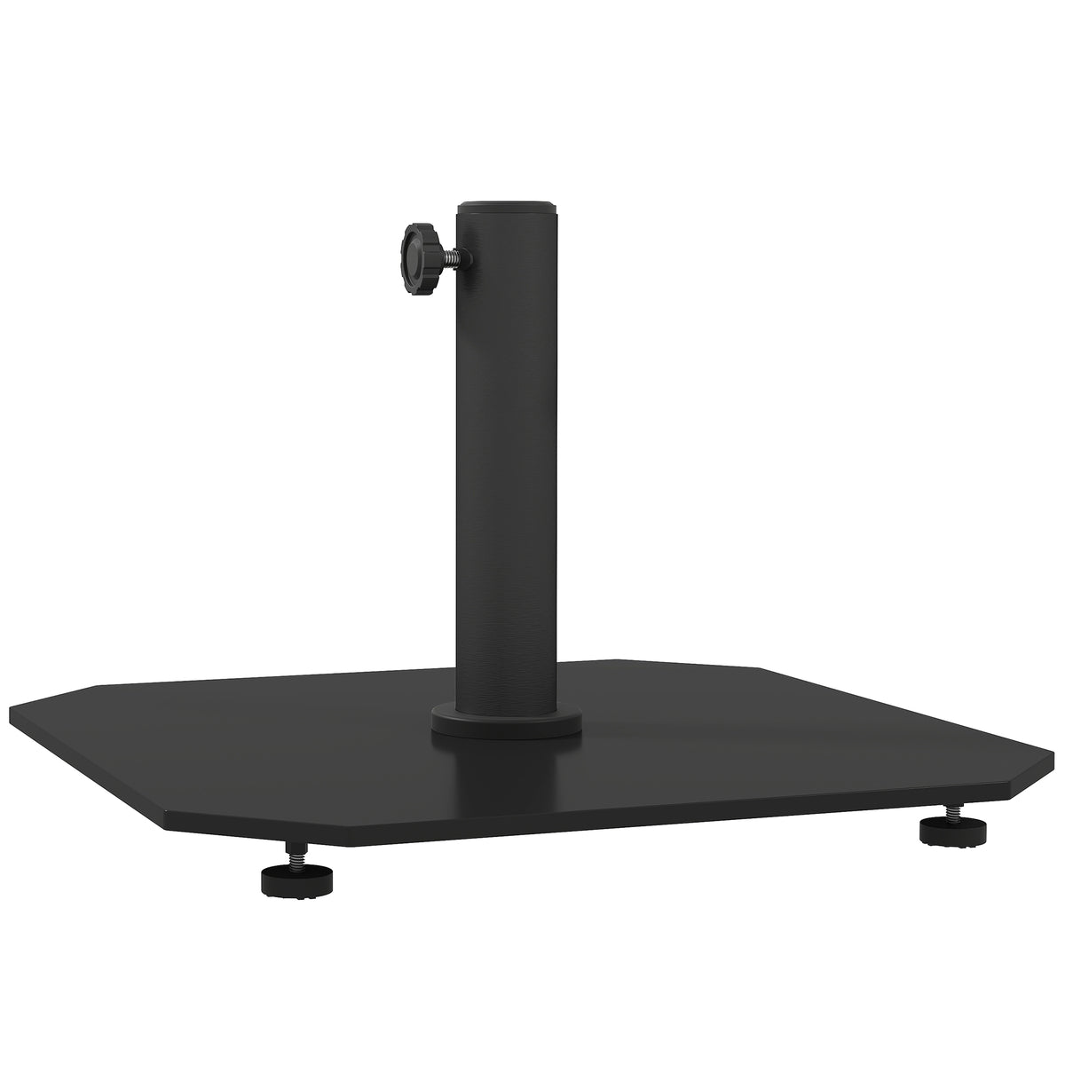 Outsunny Square Patio Umbrella Base, 41 lbs Metal Umbrella Stand Base with Adjustable Foot Pads, Heavy Duty Patio Umbrella Holder for 1.3'/1.5'/1.9' Umbrella Poles for Outdoor, Lawn, Poolside, Black