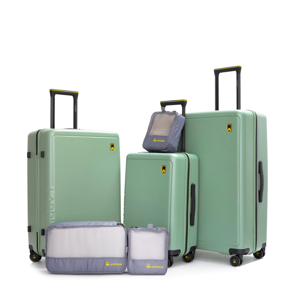 3pc Lining storage bag Three-piece Luggage,Suitcases with Wheels,ABS Lightweight Carry On Suitcase,Hard Shell Luggage LIGHT GREEN