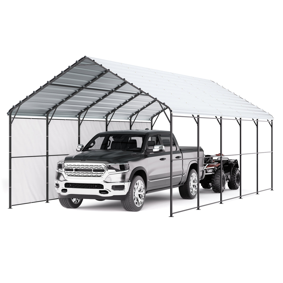 13' x 26' Metal Carport Heavy Duty Outdoor Car Shelter Garage for Boats