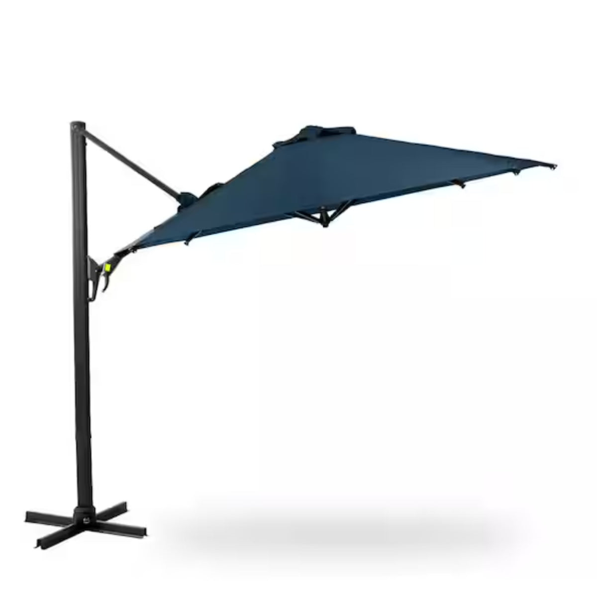 10 Ft Blue Square Cantilever Patio Umbrella with 360° Rotation & Infinite Tilt Adjustment, Heavy Duty Offset Polyester Canopy, Rust-Resistant Aluminum Pole