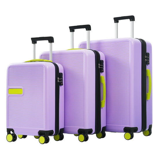 Hardshell Luggage Sets 3 pcs Contrast Color Suitcase with Spinner Wheels and TSA Lock 20' 24' 28' Available