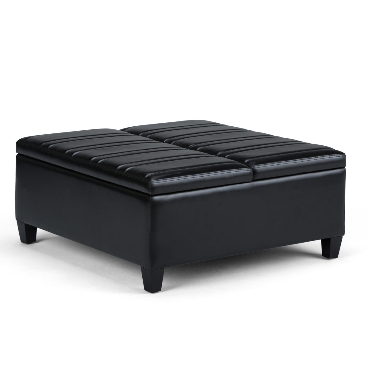 Ellis - Coffee Table Storage Ottoman - Midnight Black