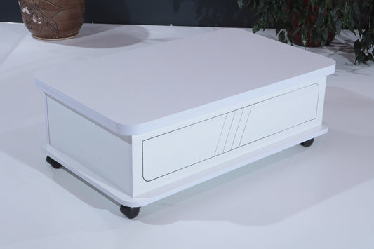 Rio Smart Coffee Table For Living Room, Adjustable Height Coffee Table, 1003 White