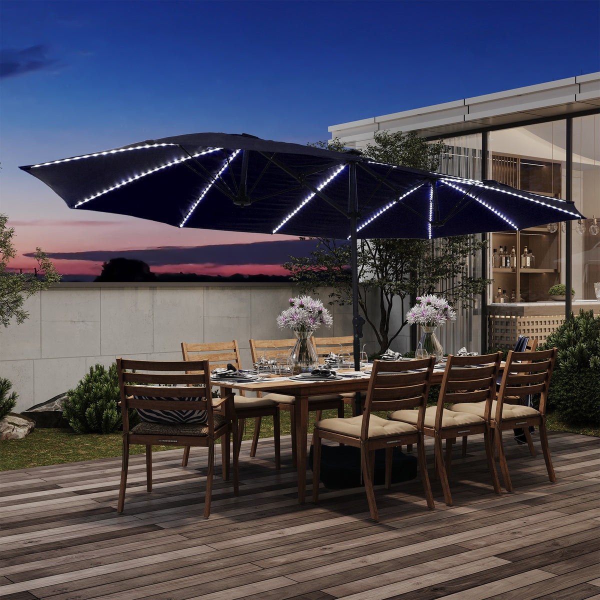 Patio Umbrella With Umbrella Base Frame