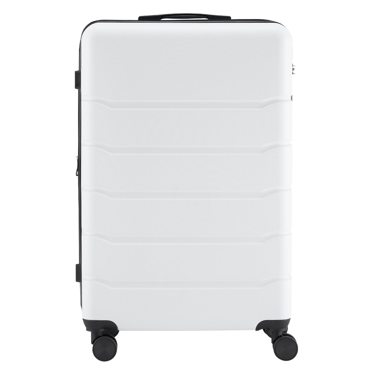 Hard sided expand suitcase with rotating wheels, TSA lock, retractable handle, White, 28'