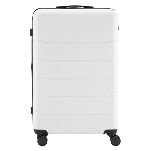 Hard sided expand suitcase with rotating wheels, TSA lock, retractable handle, White, 28'