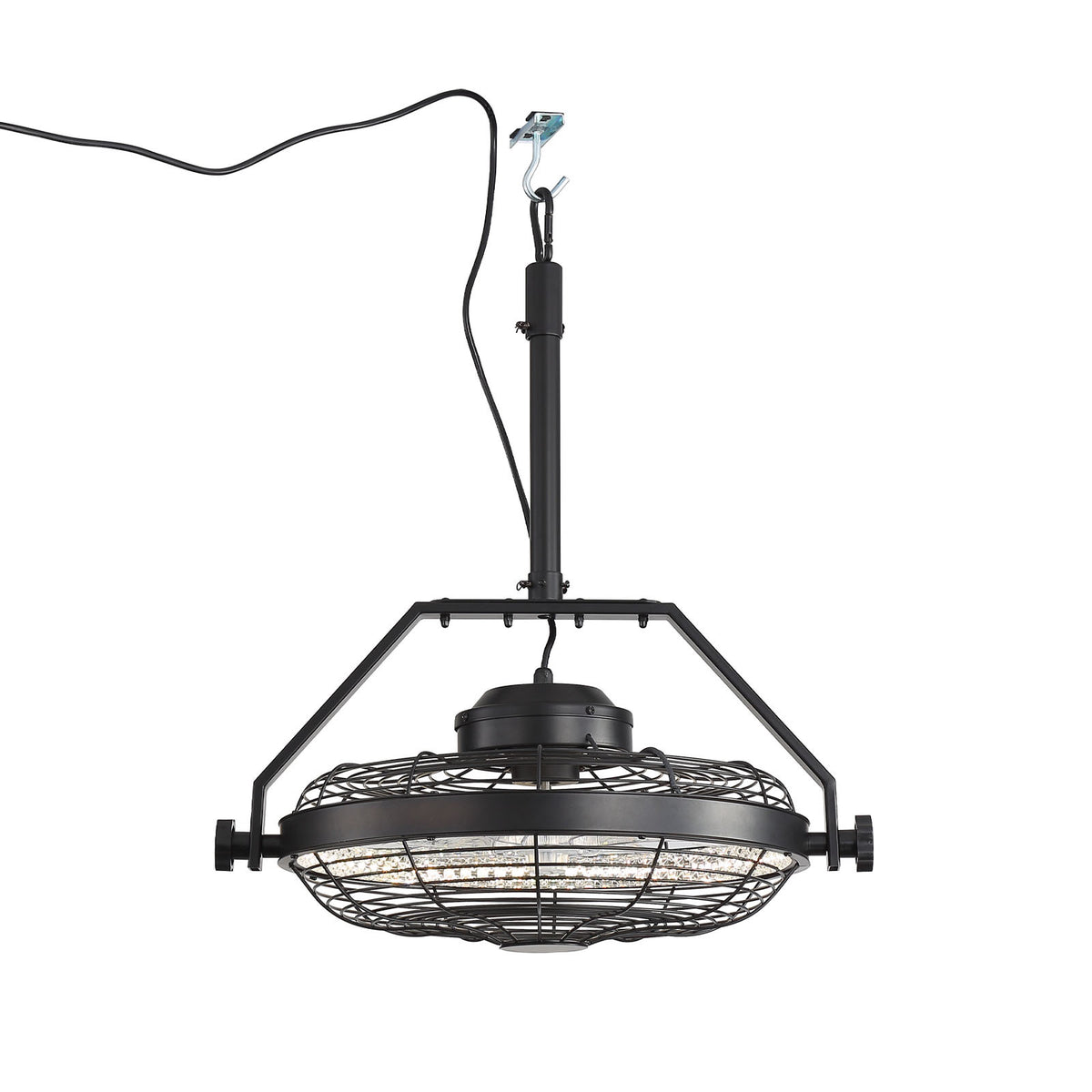 21-Inch Matte Black Outdoor Ceiling Fan with Dimmable LED Light, 7 ABS Blades, Reversible DC Motor for Gazebos, Porches, and Pergolas