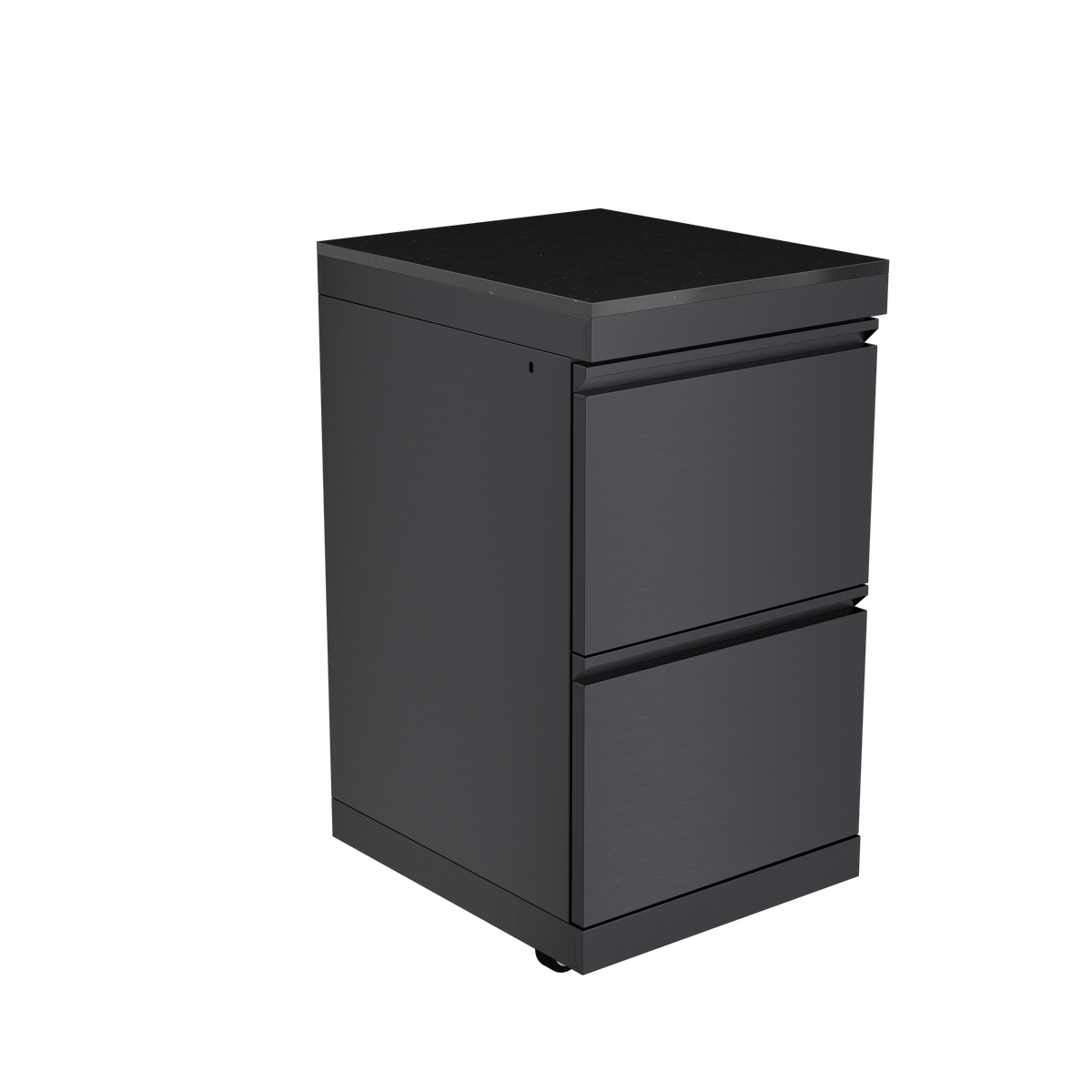 Black Double Drawer Storage Cabinet Stainless Steel Outdoor Kitchen Islands
