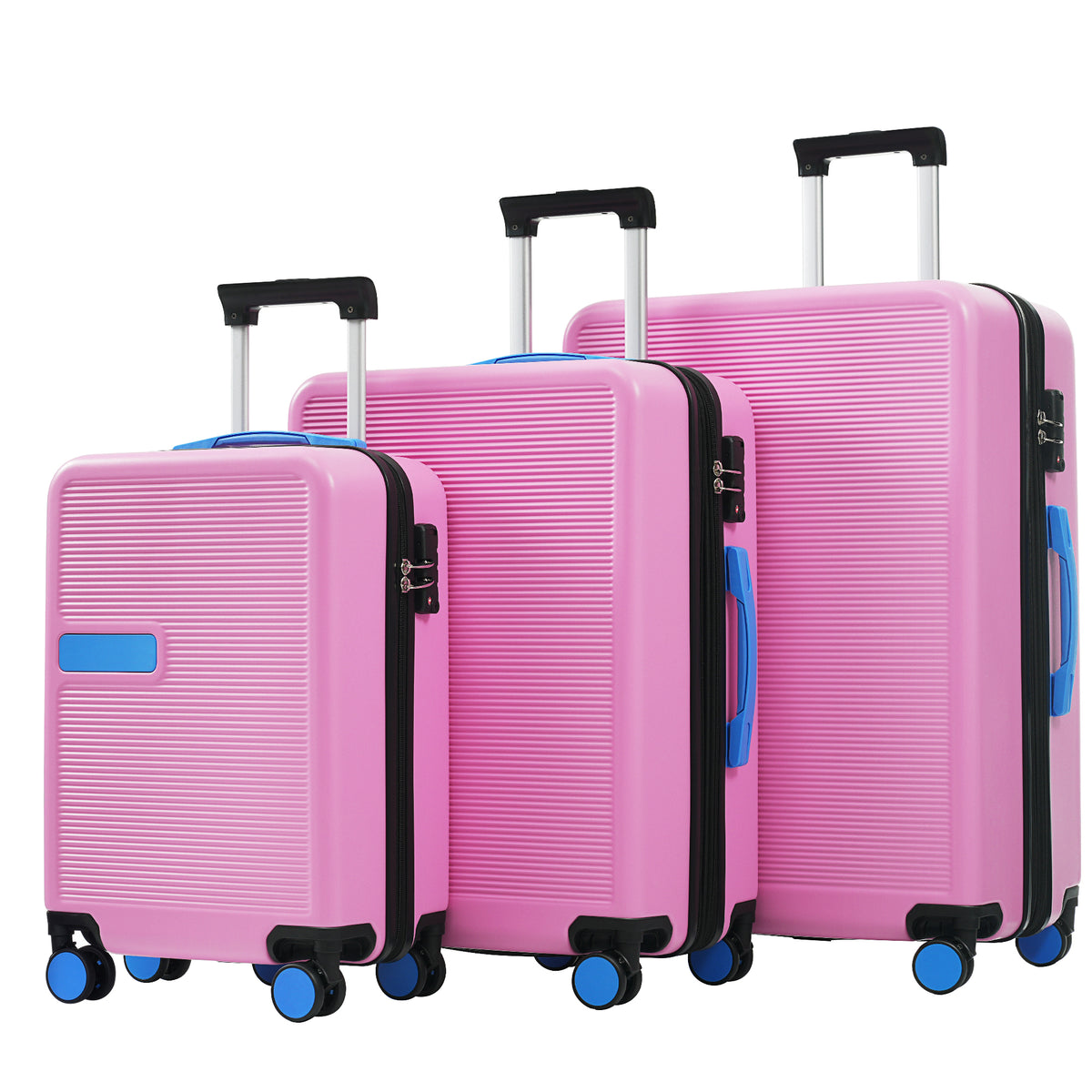 Hardshell Luggage Sets 3 pcs Contrast Color Suitcase with Spinner Wheels and TSA Lock 20' 24' 28' Available