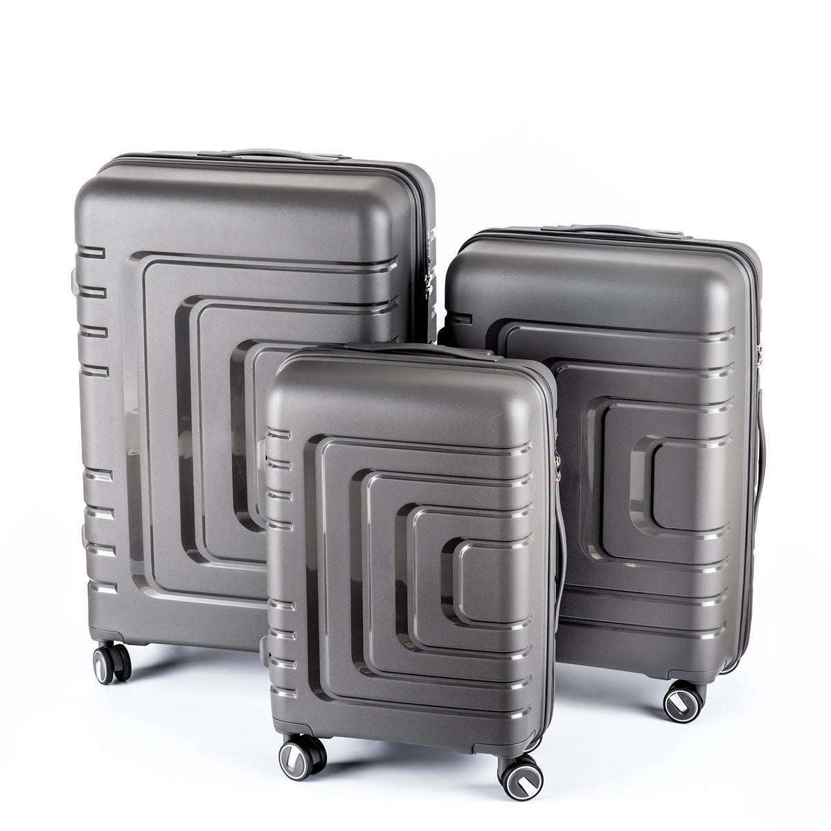 Hardshell Suitcase Spinner Wheels PP Luggage Sets Lightweight Durable Suitcase with TSA Lock,3-Piece Set (21/25/29)Dark Gray2305