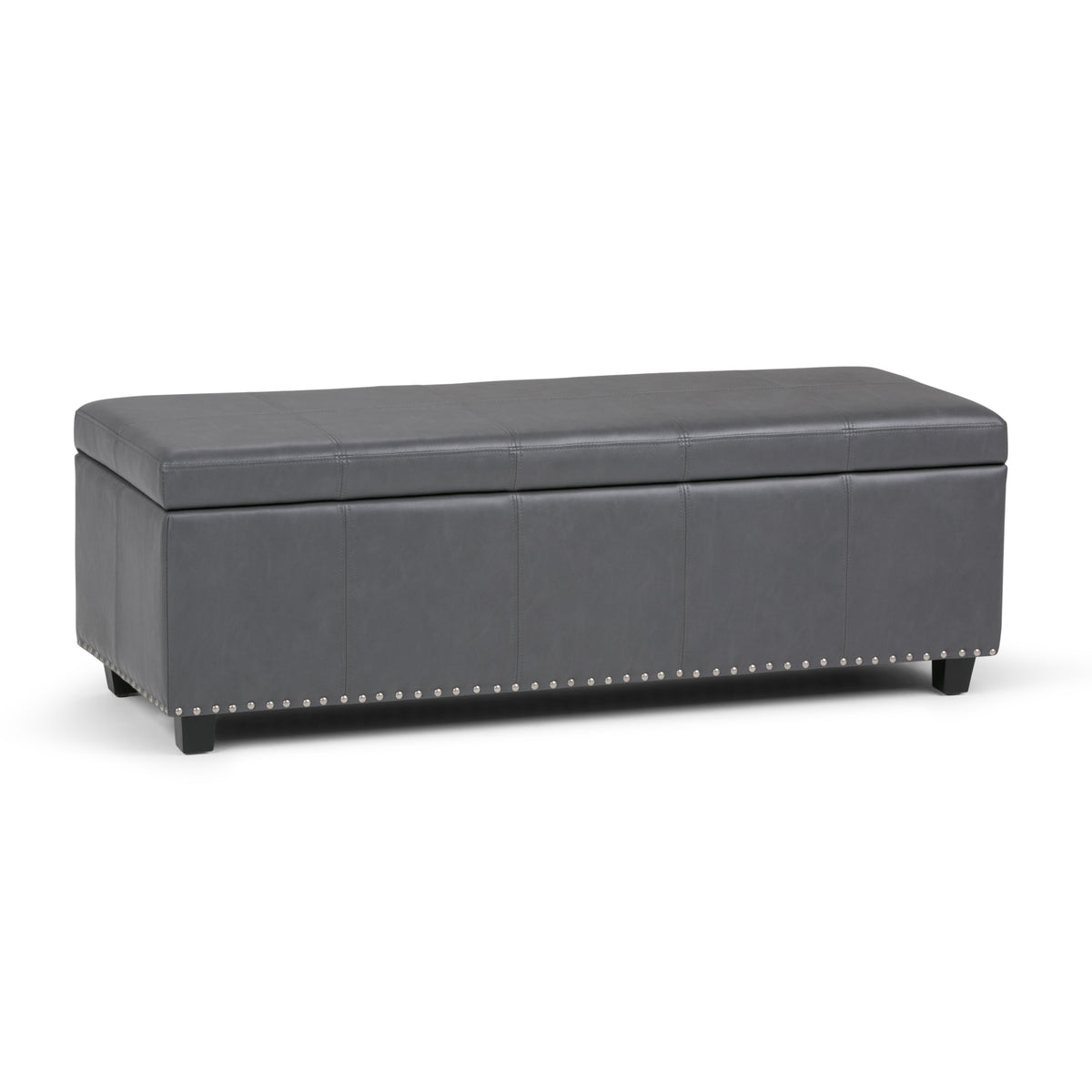 Kingsley - Large Storage Ottoman - Stone Grey