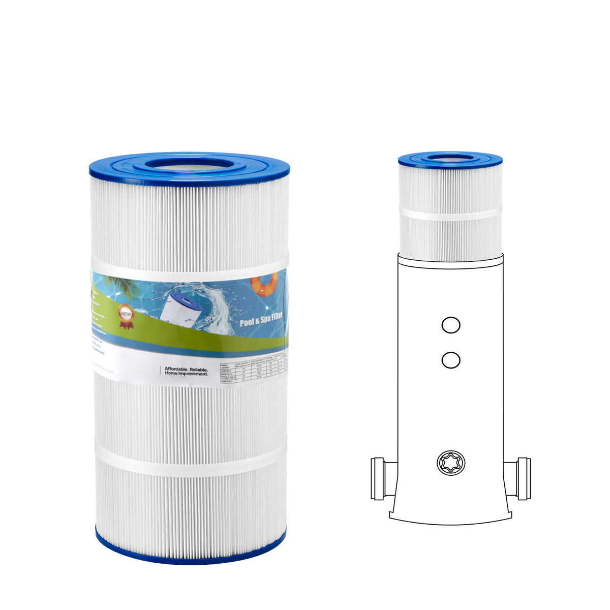 Hot Tub Pool Filter Cartridge 90 Sq. Ft Compatible Hayward C900 Hayward C900