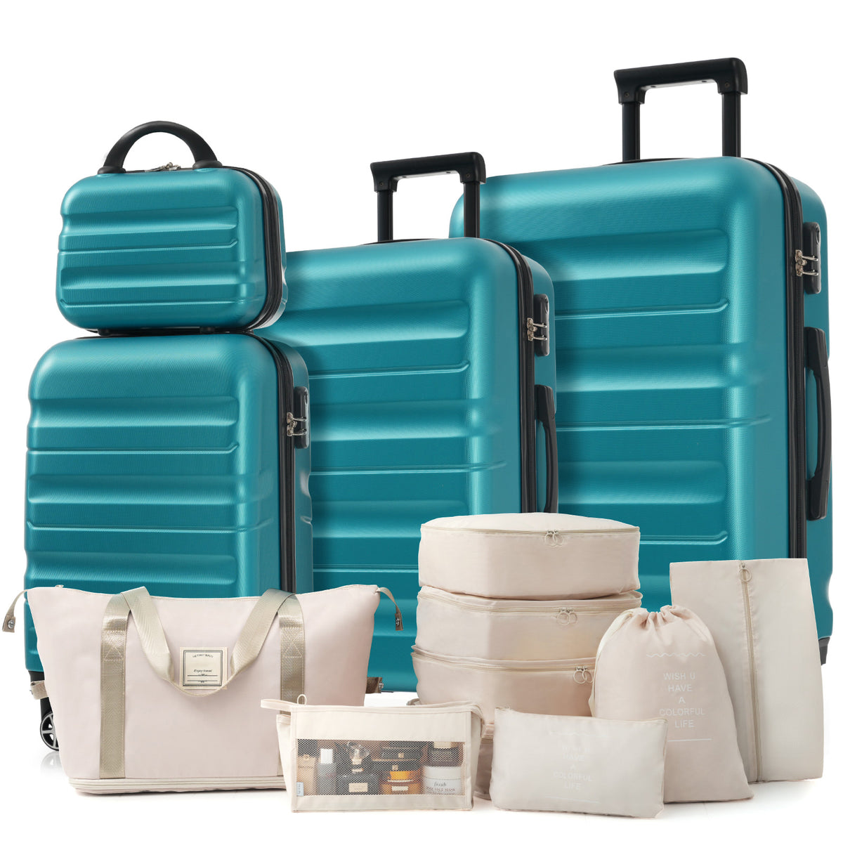 Hardshell ABS Luggage Set - Lightweight & Durable Suitcases with Dual Spinner Wheels, Carry-On & Check-In Sizes for Travel & Business
