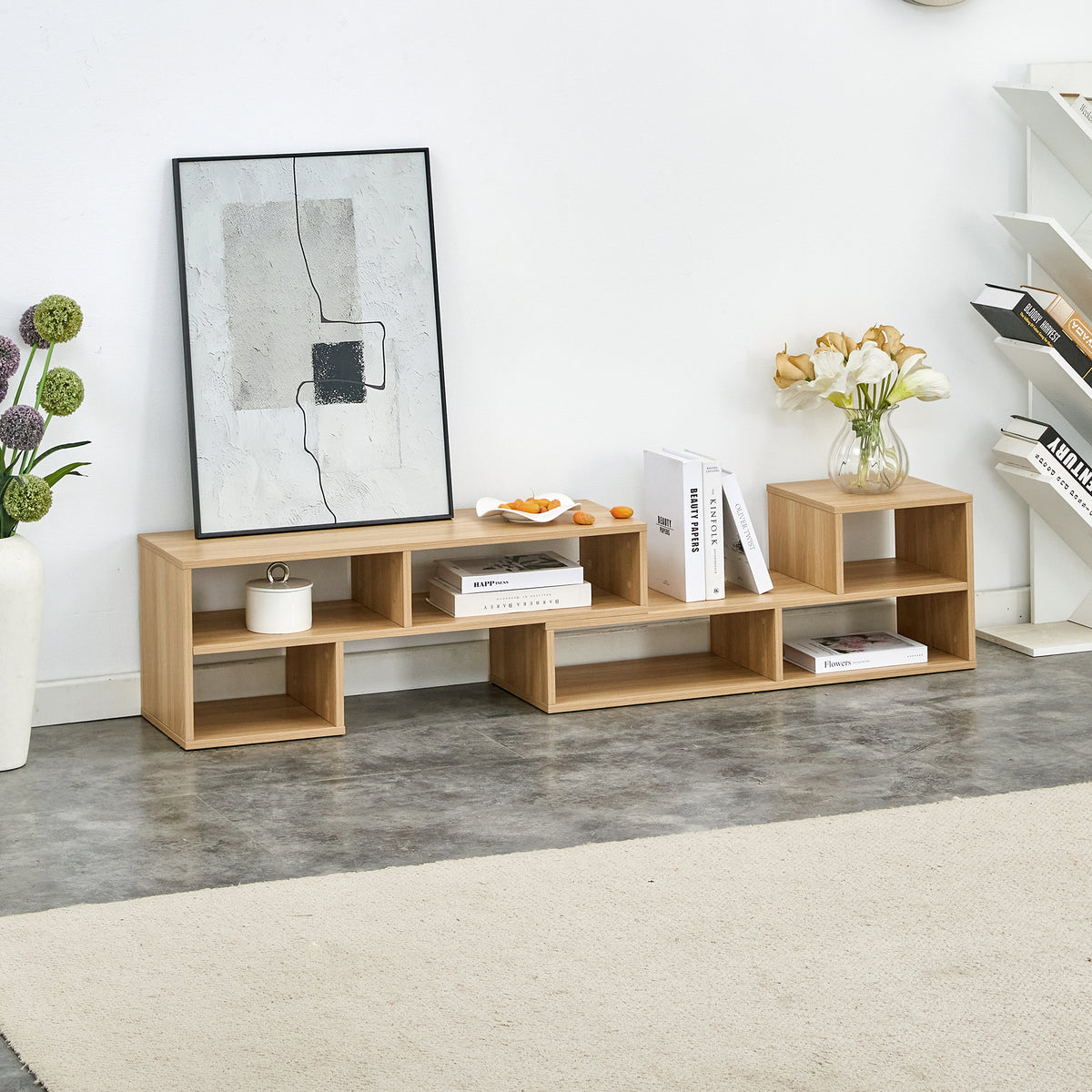 2 Pieces Cube TV Stand,Free Combination Gaming Entertainment Center Media Stand,Open Storage Bookcase Shelf for Living Room,2 Shelf Bookcase L-Shaped TV Console Stand
