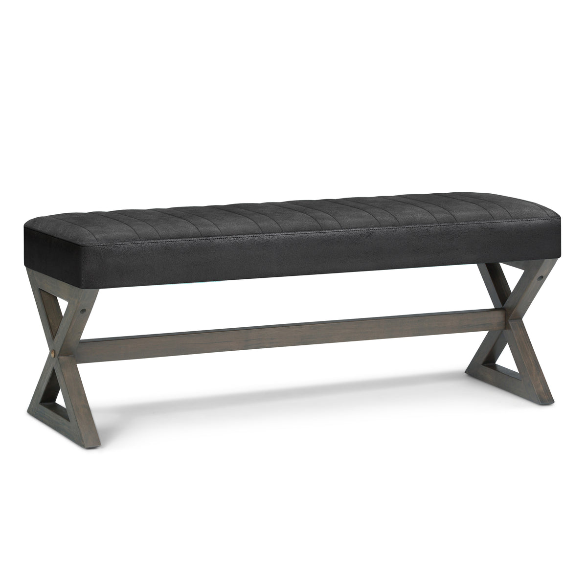 Salinger - Large Ottoman Bench - Distressed Black