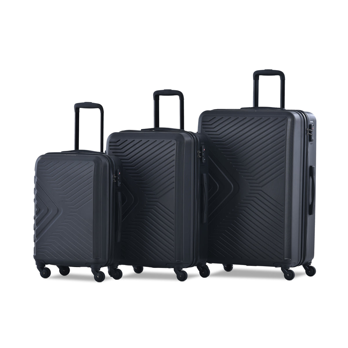 Luggage sets 3 Piece,Suitcase Set with Spinner Wheels,TSA Lock,ABS Hard shell Luggage Sets,Lightweight Travel Suitcase Sets,20/24/28 inch,Black
