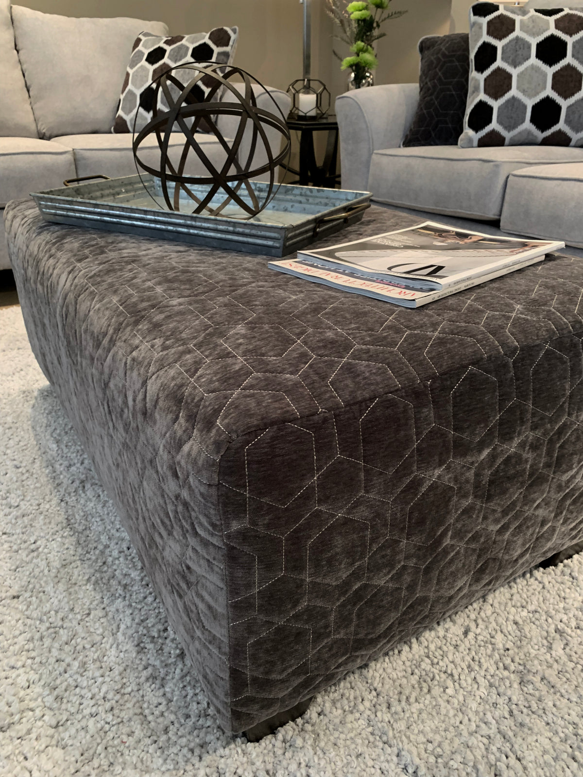Camero Fabric Cocktail Ottoman