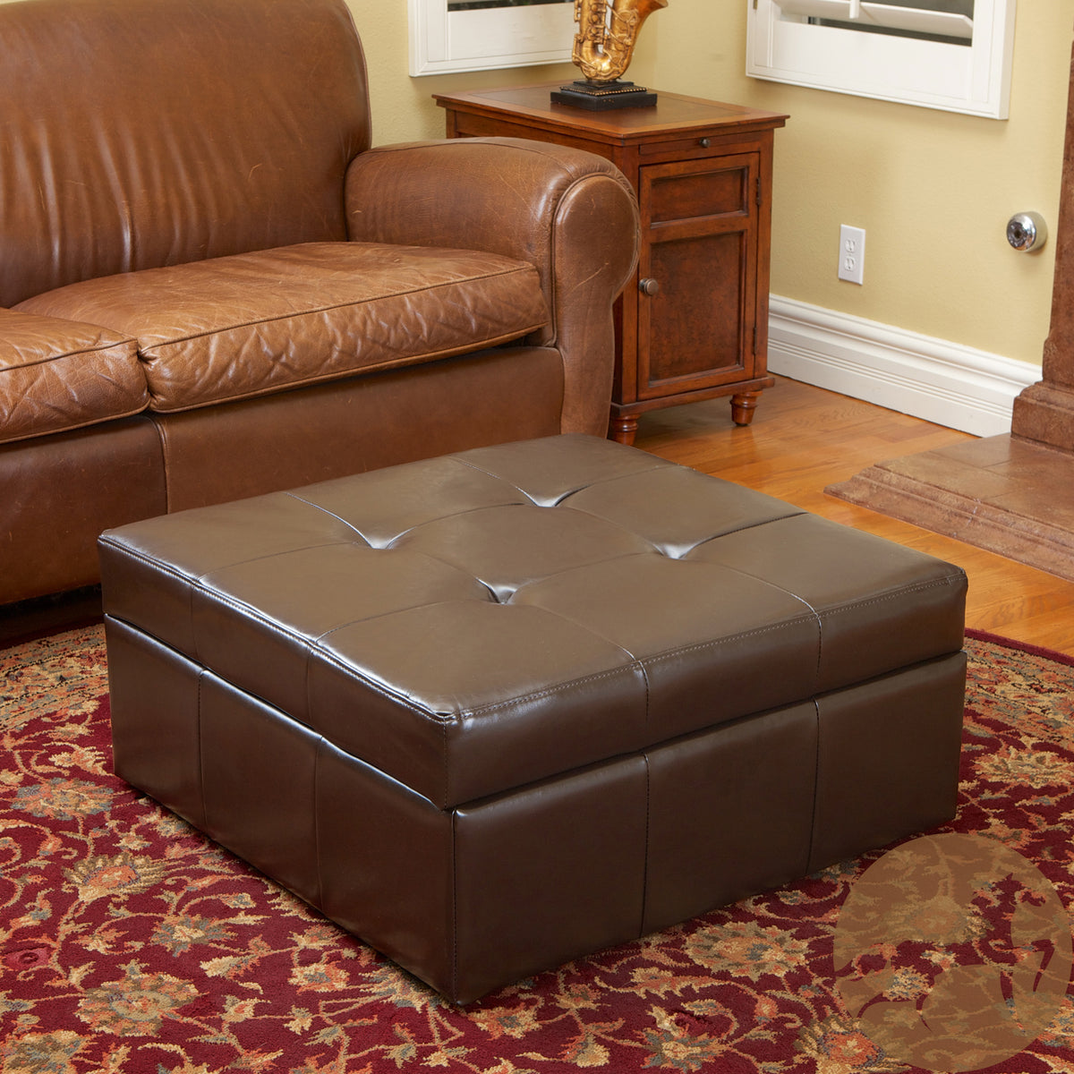 LARKIN STORAGE OTTOMAN (PU)