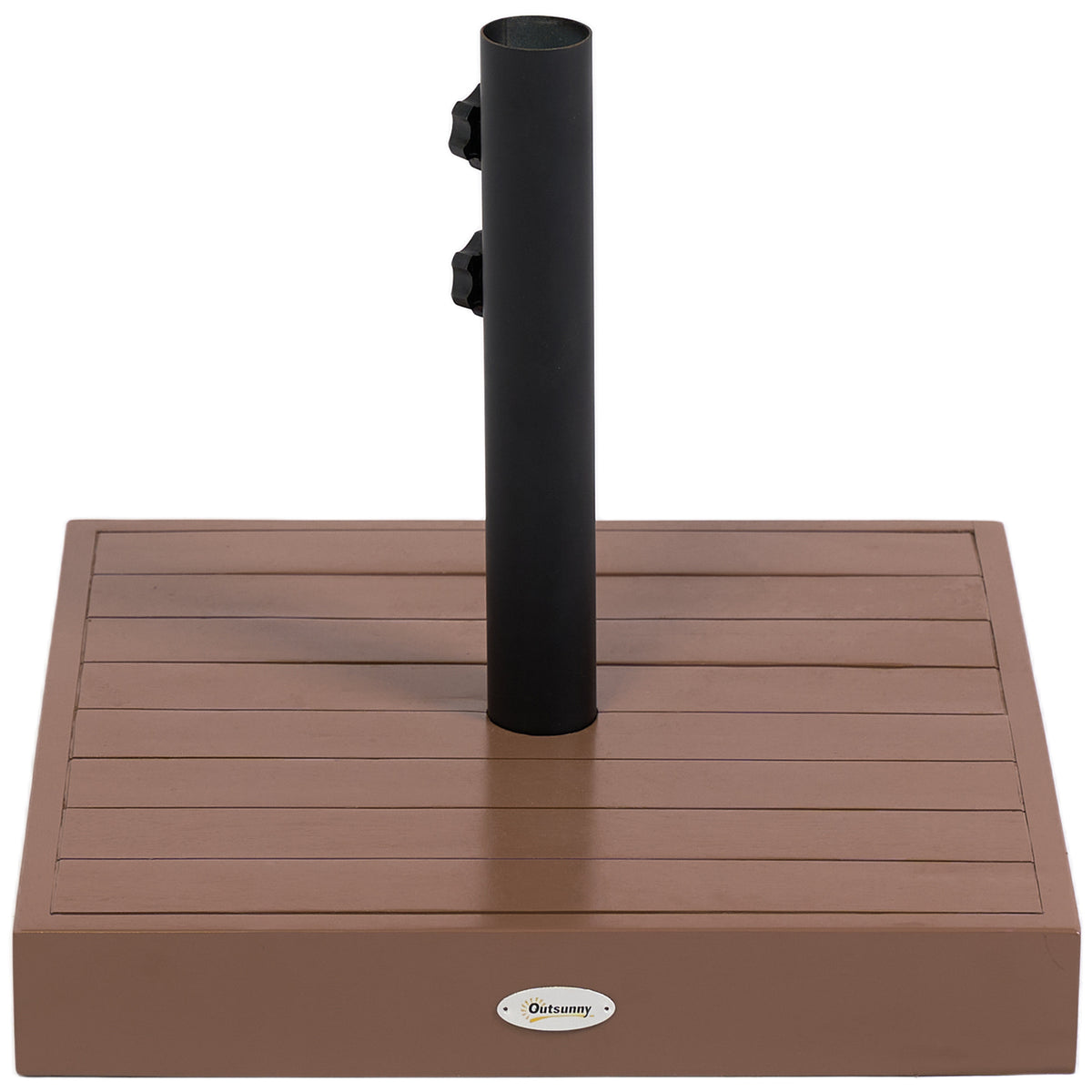 Outsunny Square Patio Umbrella Base, 42 lbs. Concrete Heavy Duty Umbrella Base with Holder for 1.25'/1.5' Poles for Outdoor, Lawn, Poolside, Coffee