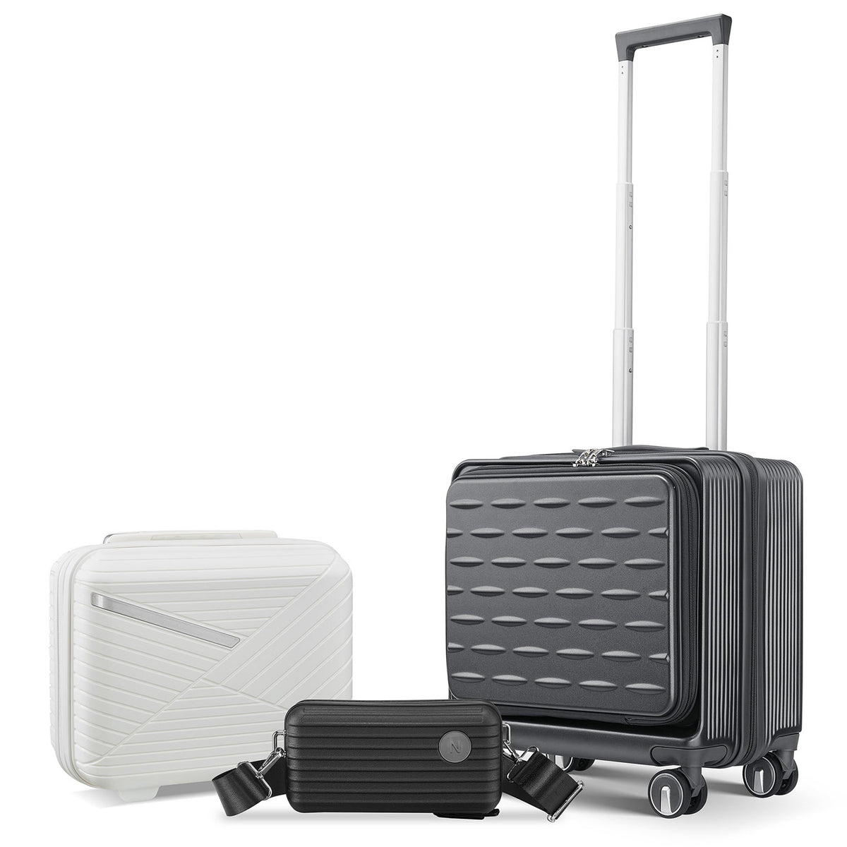 18' Carry On Luggage with Front Open Door &Laptop Interlayer, Hard Shell Suitcase Built-In TSA Luggage Lock, Hardside Lightweight PC Travel Suitcase for Women Men with Spinner Wheels Airline Approved