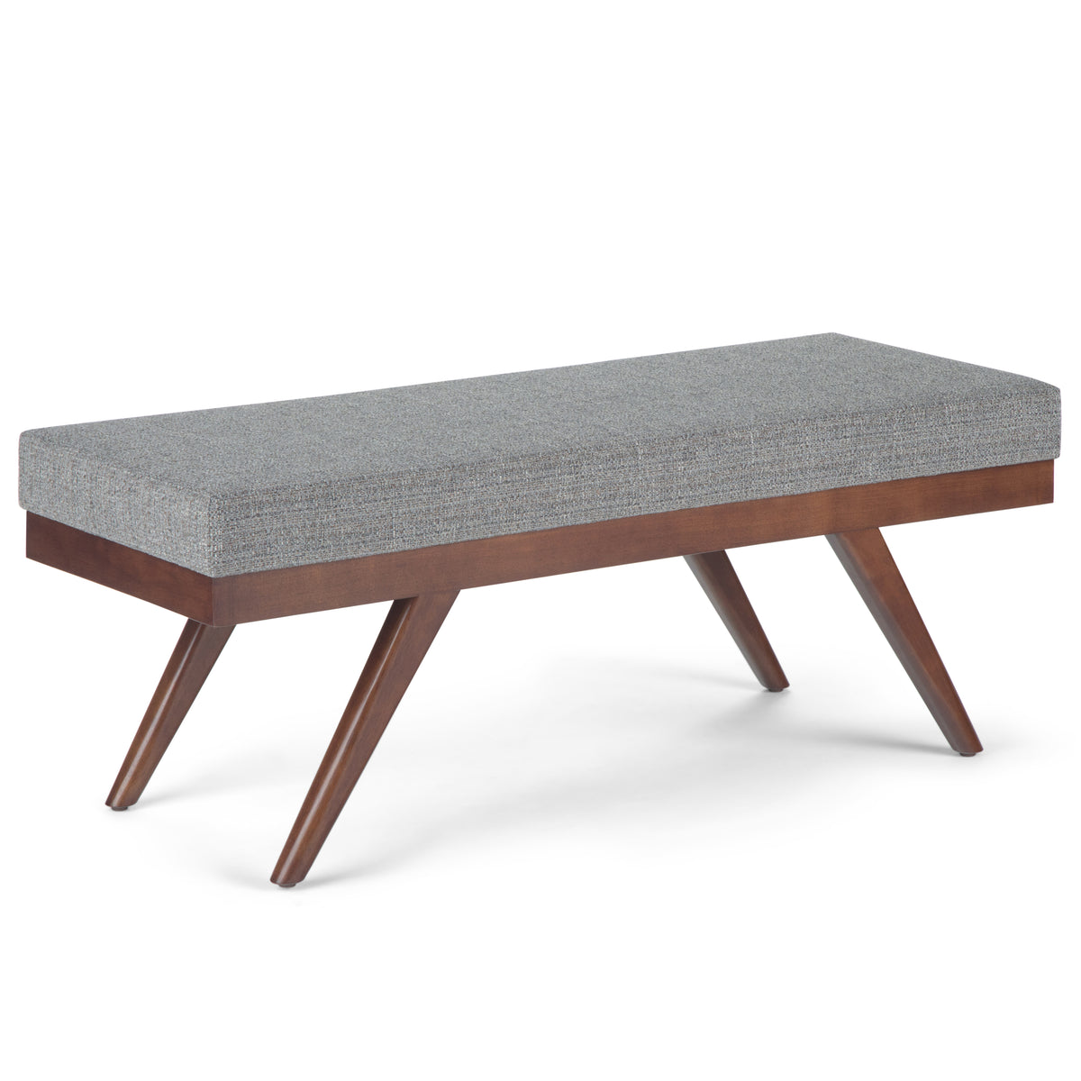 Chanelle - Mid Century Ottoman Bench - Pebble Grey
