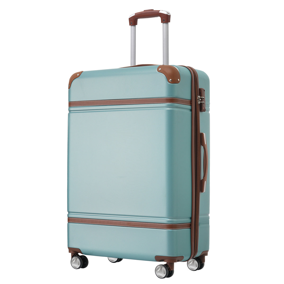 Hardshell Luggage with TSA lock , 24' Expandable Lightweight Suitcase with Spinner Wheels, Single Vintage Luggage,Green