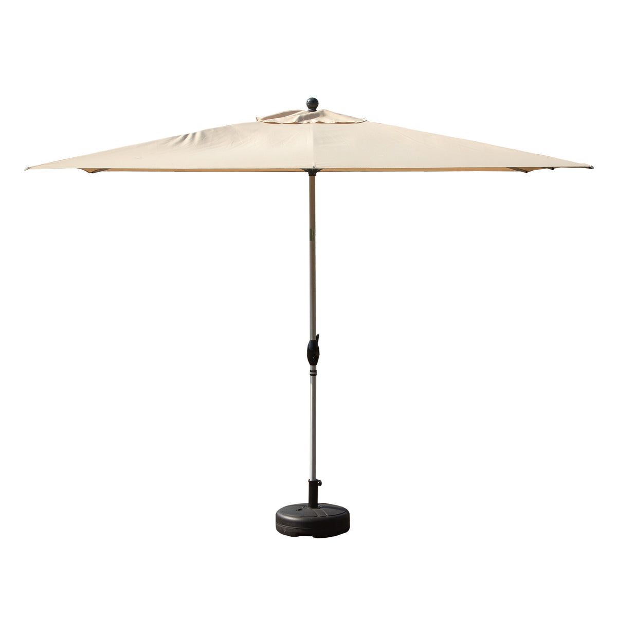 Rectangle Patio Umbrella with Crank Lift and Tilt Function, Beige (Base not included)