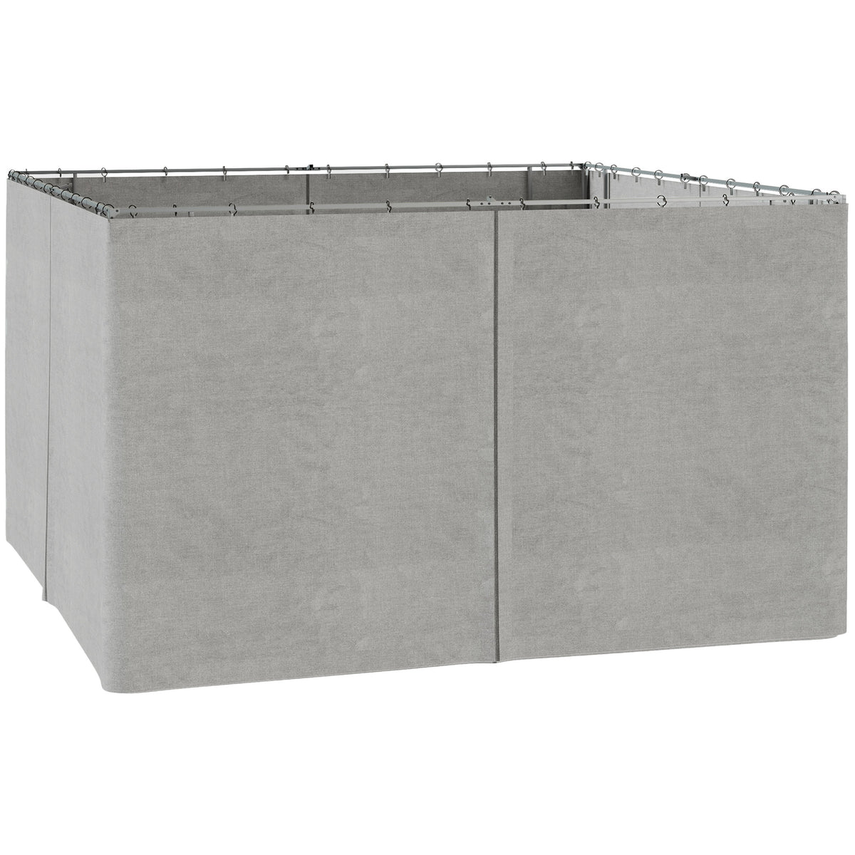 Outsunny 10' x 13' Universal Gazebo Sidewall Set with Panels, Hooks and C-Rings Included for Pergolas and Cabanas, Light Gray