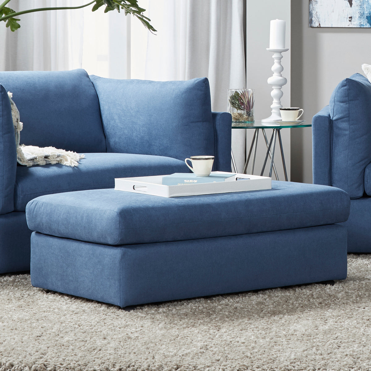 Enda Living Room Fabric Ottoman