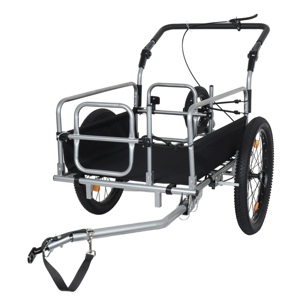 3-in-1 Heavy-Duty Bike Cargo Trailer -Bike Compatible Steel Frame, 110lb Capacity, Convertible Stroller & Pull Cart w/Suspension, 20 *2-3/8' FAT tire