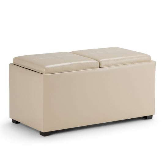 Avalon - 5 Piece Storage Ottoman - Satin Cream
