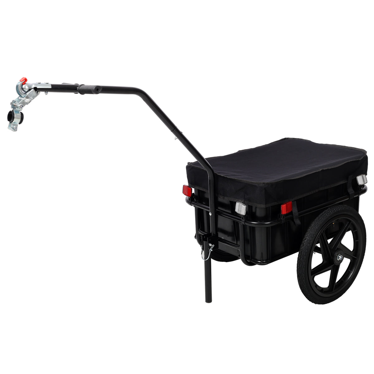 Bike Cargo Trailer with Support Bar, 600D PVC Waterproof Cover, Removable Box, Utility Bike Wagon Trailer for Shopping Camping and Outdoor Activities