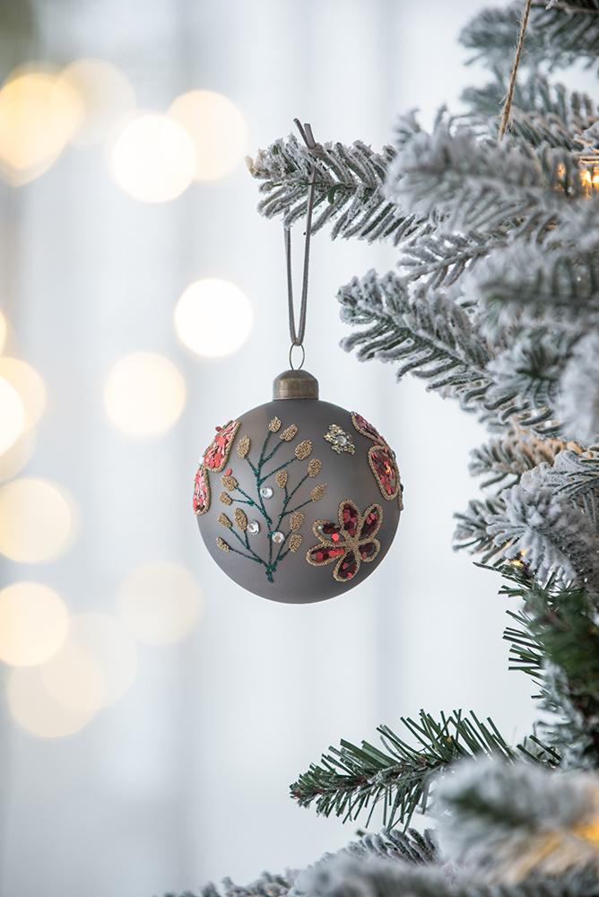 D3.9' Christmas Ball Ornaments, Glass Decorative Hanging Ball Christmas Tree Ornaments for Holiday Party Decorations, Set of 6
