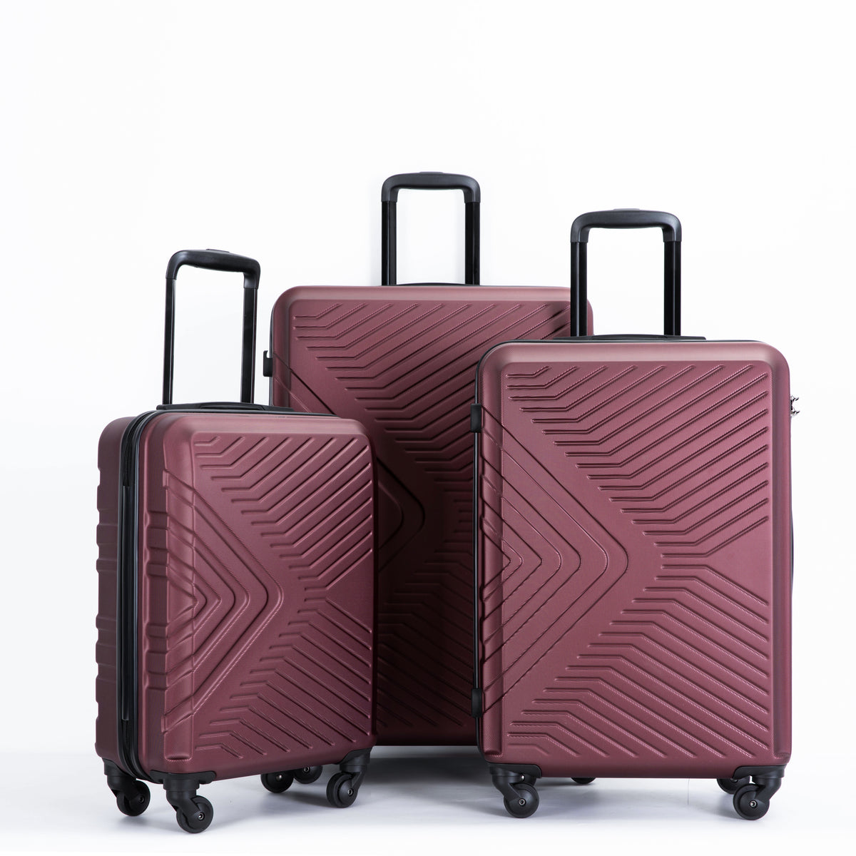 Luggage sets 3 Piece,Suitcase Set with Spinner Wheels,TSA Lock,ABS Hard shell Luggage Sets,Lightweight Travel Suitcase Sets,20/24/28 inch,Wine Red