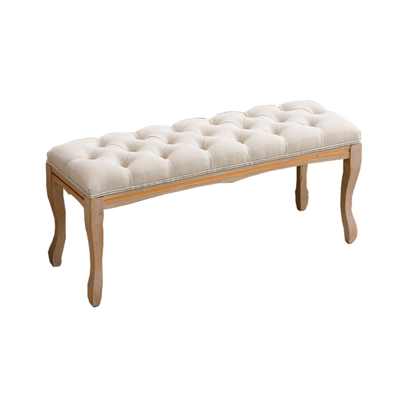 Upholstered Tufted Bench Ottoman ,Dining Bench Bedroom Bench Footrest Stool Accent Bench for Entryway Dining Room Living Room, Cream