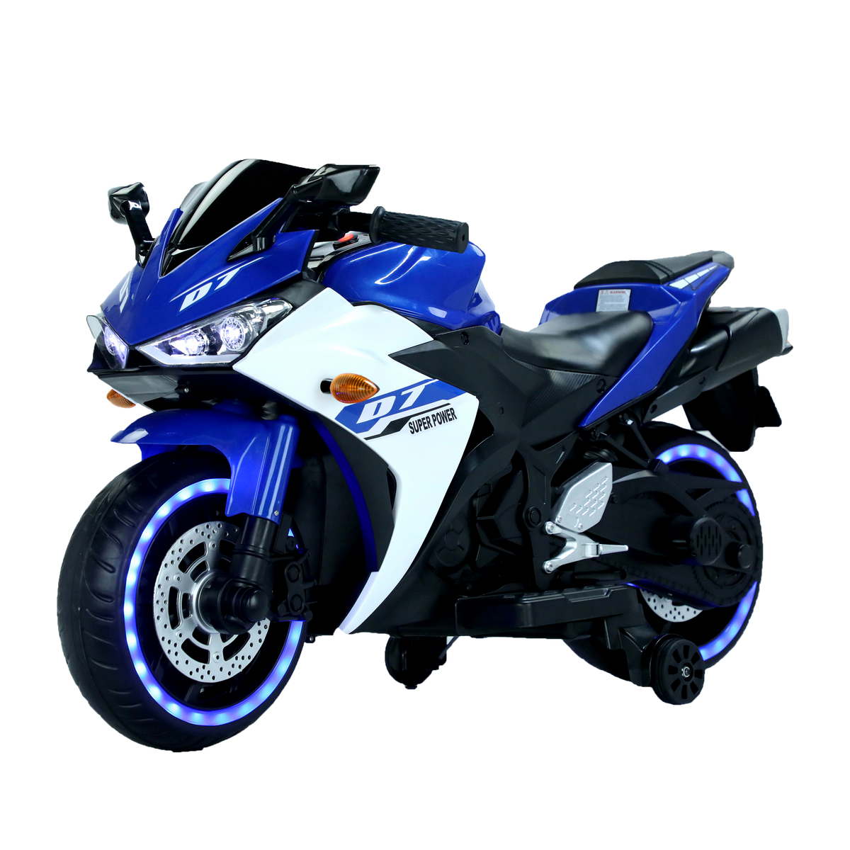 Electric motorcycle/ 12 V Kids toys motorcycle/Kids electric car/electric ride on toys  for  3 4 5 6 years Boys Girls with Training  Wheels/manual throttle/ drive by hand/Lighting  wheels