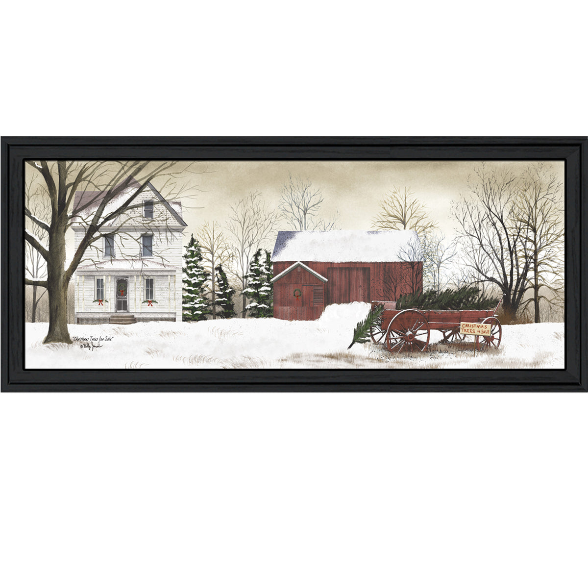 Trendy Decor 4U 'Christmas Trees for sale' Framed Wall Art, Modern Home Decor Framed Print for Living Room, Bedroom & Farmhouse Wall Decoration by Billy Jacobs