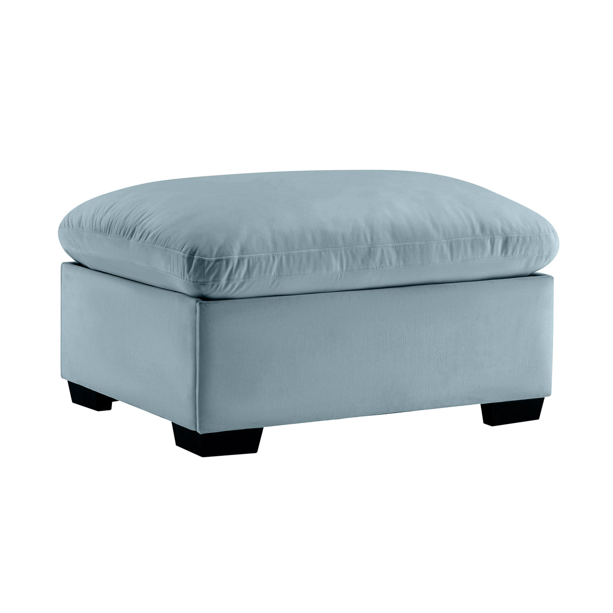 Cloudies Storage Ottoman  Blue Velvet