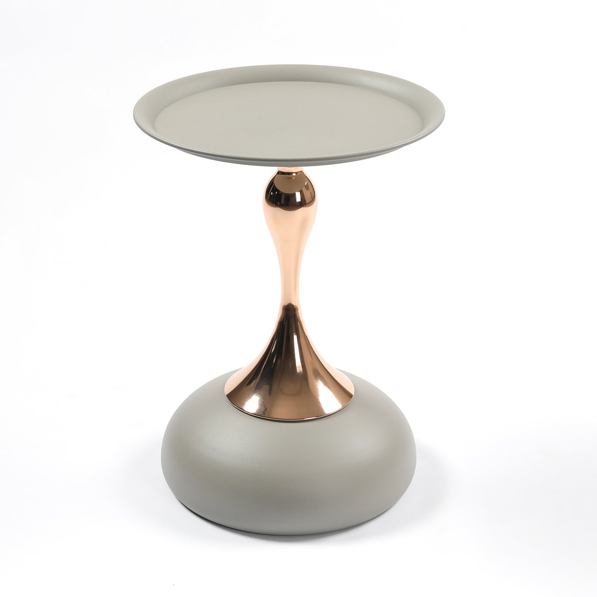 Mermaid Tail End Coffee Table Round Side Table, Modern Metal Pedestal Table, Minimalist Accent Table for Small Spaces, Drink Martini Table Decoration for Living Room