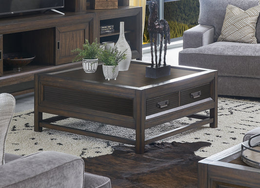 2-drawer Coffee Table, No Assembly Required, Two-Tone Finish