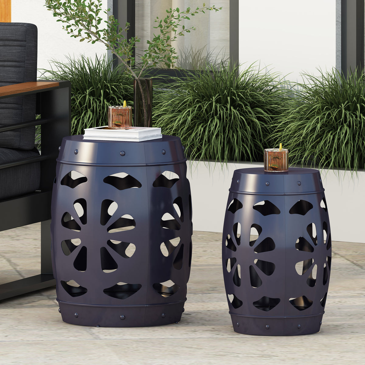 Metal S/2 end table
