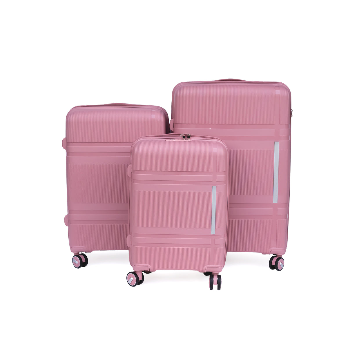 3 Piece Luggage Sets PP Lightweight Suitcase with Two Hooks, Spinner Wheels, (20/24/28) 2307