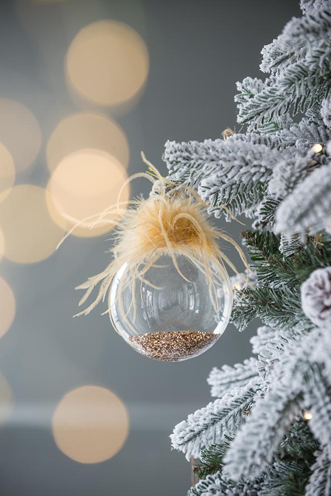 D4.7' Christmas Ball Ornaments, Glass Decorative Hanging Ball Christmas Tree Ornaments for Holiday Party Decorations, Set of 4