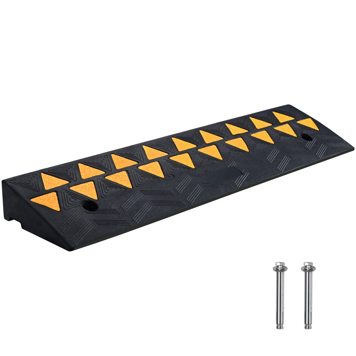 Rubber Curb Ramp 3.7' Rise Height Sidewalk Curb Ramp, 10' Width 39.4' Length Driveway Ramp for Curb, 15T Heavy Duty Rubber Ramp for Forklifts, Trucks, Buses, Cars, Wheelchairs, Bikes
