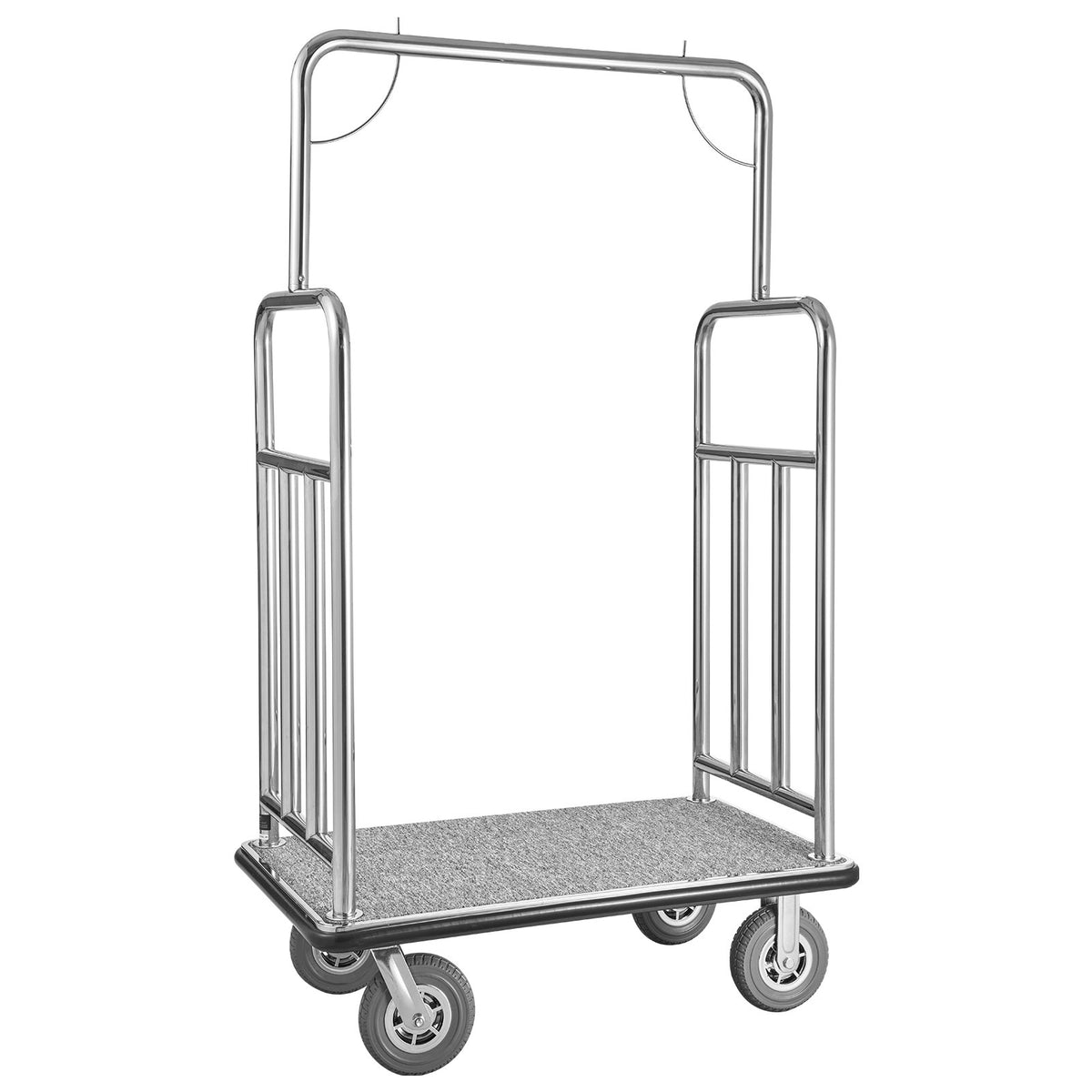 Hotel Luggage Cart 1200 LBS Brushed Stainless Steel Finish Bellman's Cart