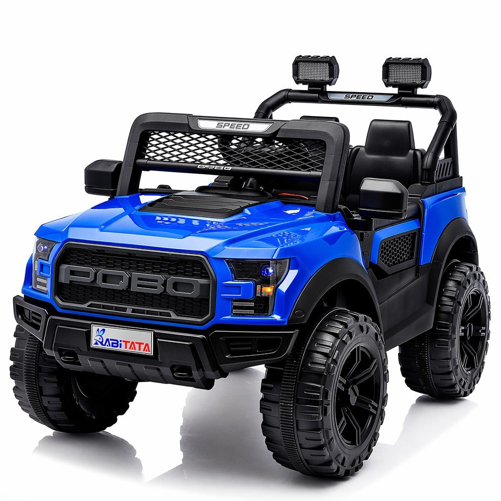 Kids Electric Ride On car, 12V 2 Motors Off Road Toy Car with 2.4G Remote Control, LED Lights, Music Player, Swing Function, 4 Wheel Shock Absorption for 3-8 Year Old Boys Girls