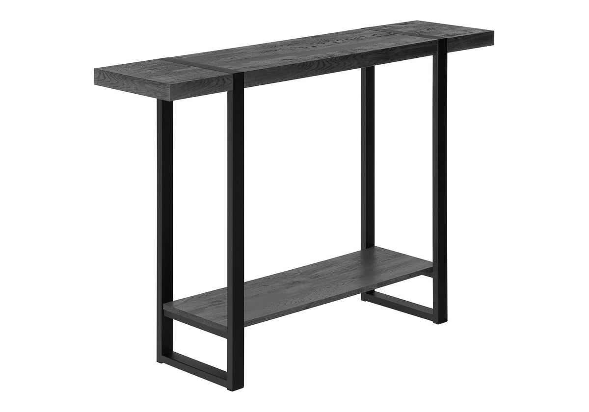 Accent Table, Console, Entryway, Narrow, Sofa, Living Room, Bedroom, Black Laminate, Black Metal, Contemporary, Modern
